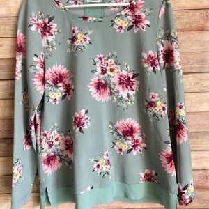 JODIFL Floral Blouse with Pink and Green Accents